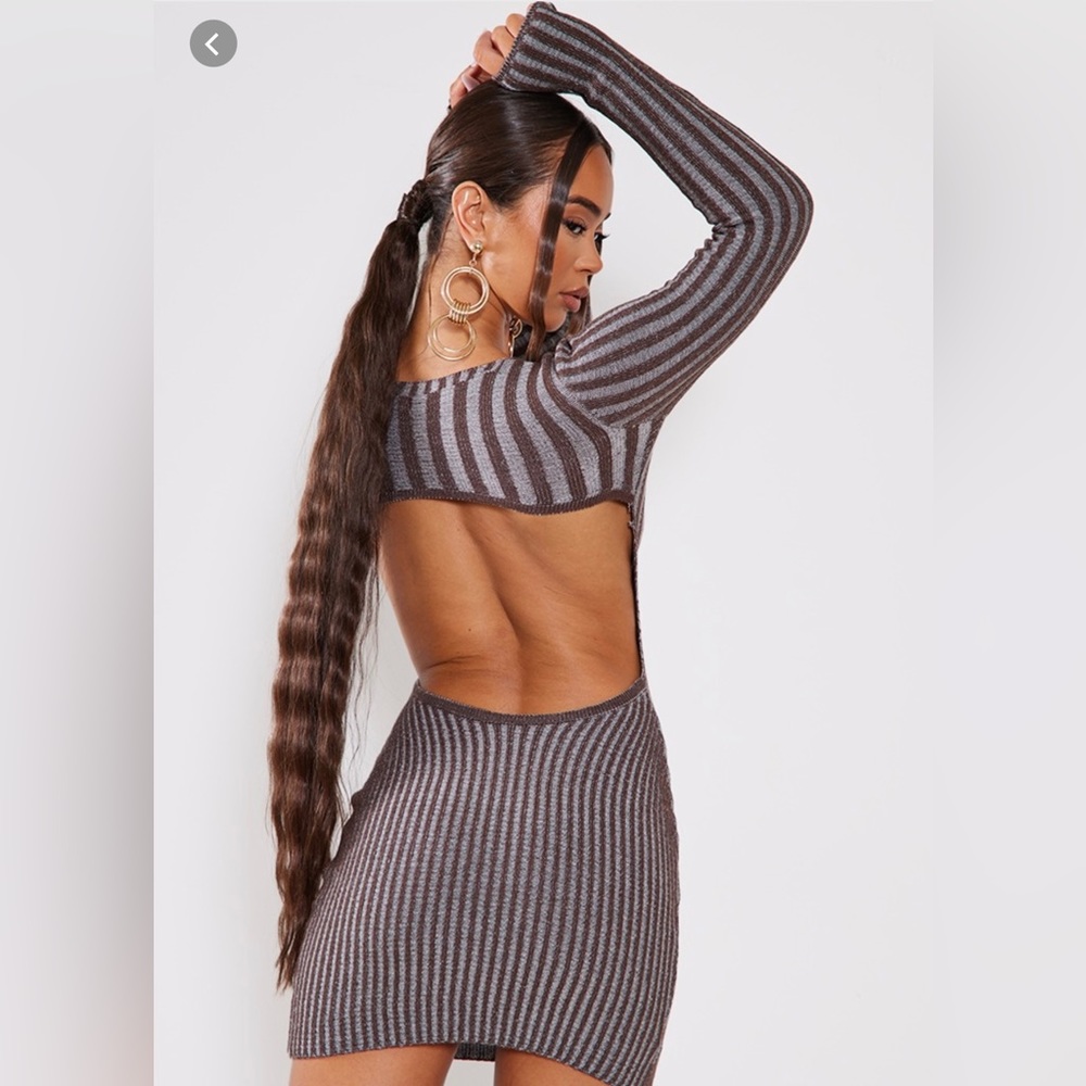 Brown sweater dress